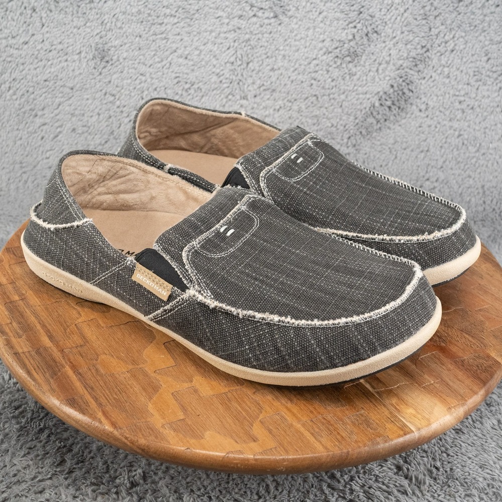 Gecko Man Walk Hero‎ Arch Support Slip On Loafer Mens Size 13 Black Denim Canvas